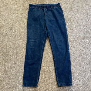 Soft Surroundings Pull On Denim Jeans, Size Large, Dark Wash Denim Elastic Waist